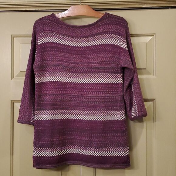 Chaps denim purple striped sweater - Picture 2 of 6